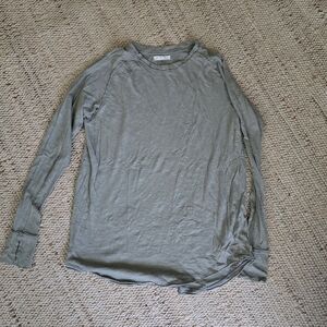 We The Free Arden Olive Green Long Sleeve Tee